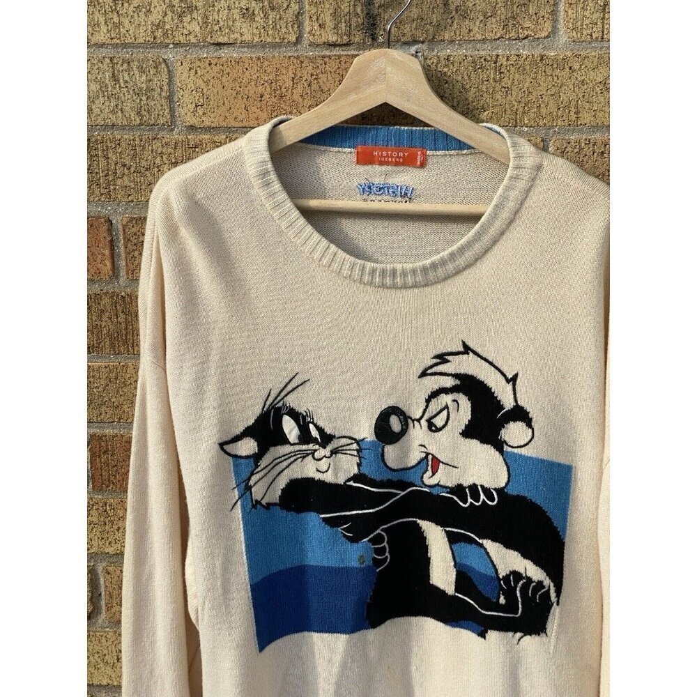 Iceberg History Sweater Vintage 1996 Disney Mens ‘Pepe le Pew’ Sz. XL Knitwear